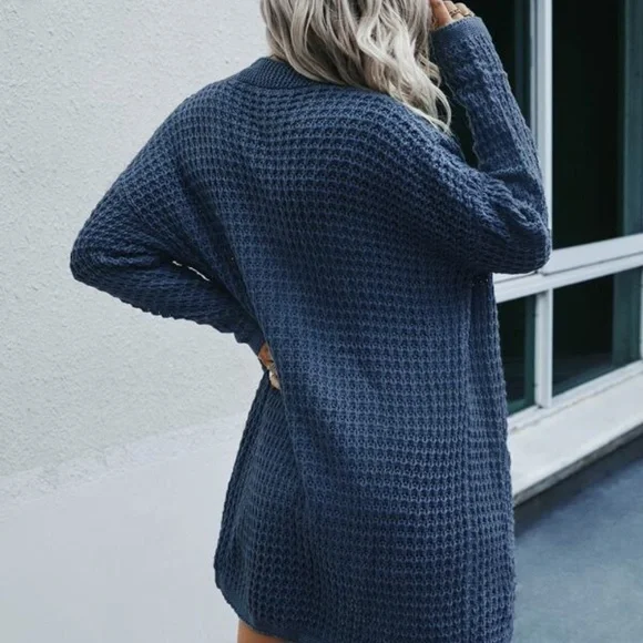 Cream Cozy chunky knit open front cardigan Casual Minimalist - Picture 10 of 11